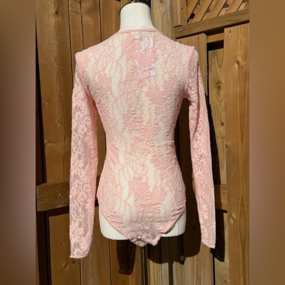 🆕 ZIMMERMANN 🧿 NWT Lace Long Sleeve Bodysuit, Blush - Sz 0 US 4 - Picture 6 of 15